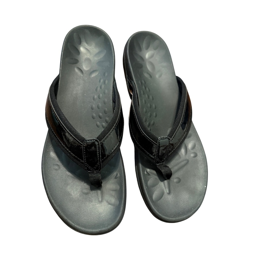 Megnya Black Orthotic Flip Flops Women Size 43 Arch Support Comfort Sandals